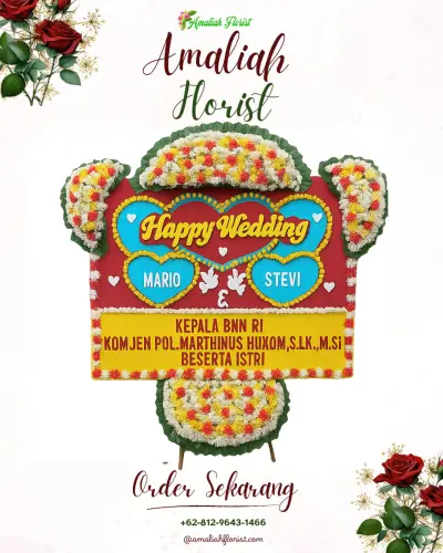 Karangan Papan Bunga Pernikahan di Sambongpari